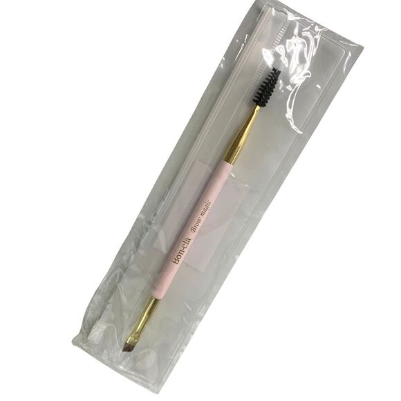 Double-Ended Angled Brow & Eyeliner Brush with Spoolie Professional Makeup Tool - Picture 1 of 6